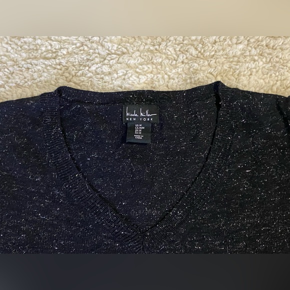 Nicole Miller Knit Sparkly Holiday Dress NWOT Sz Medium - Picture 3 of 4